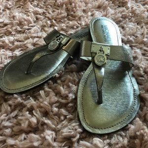 MK Metallic Sandals